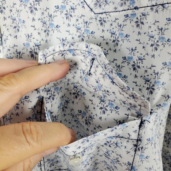 Detailed Button Down Shirt Blue White Size XL - Picture 11 of 12